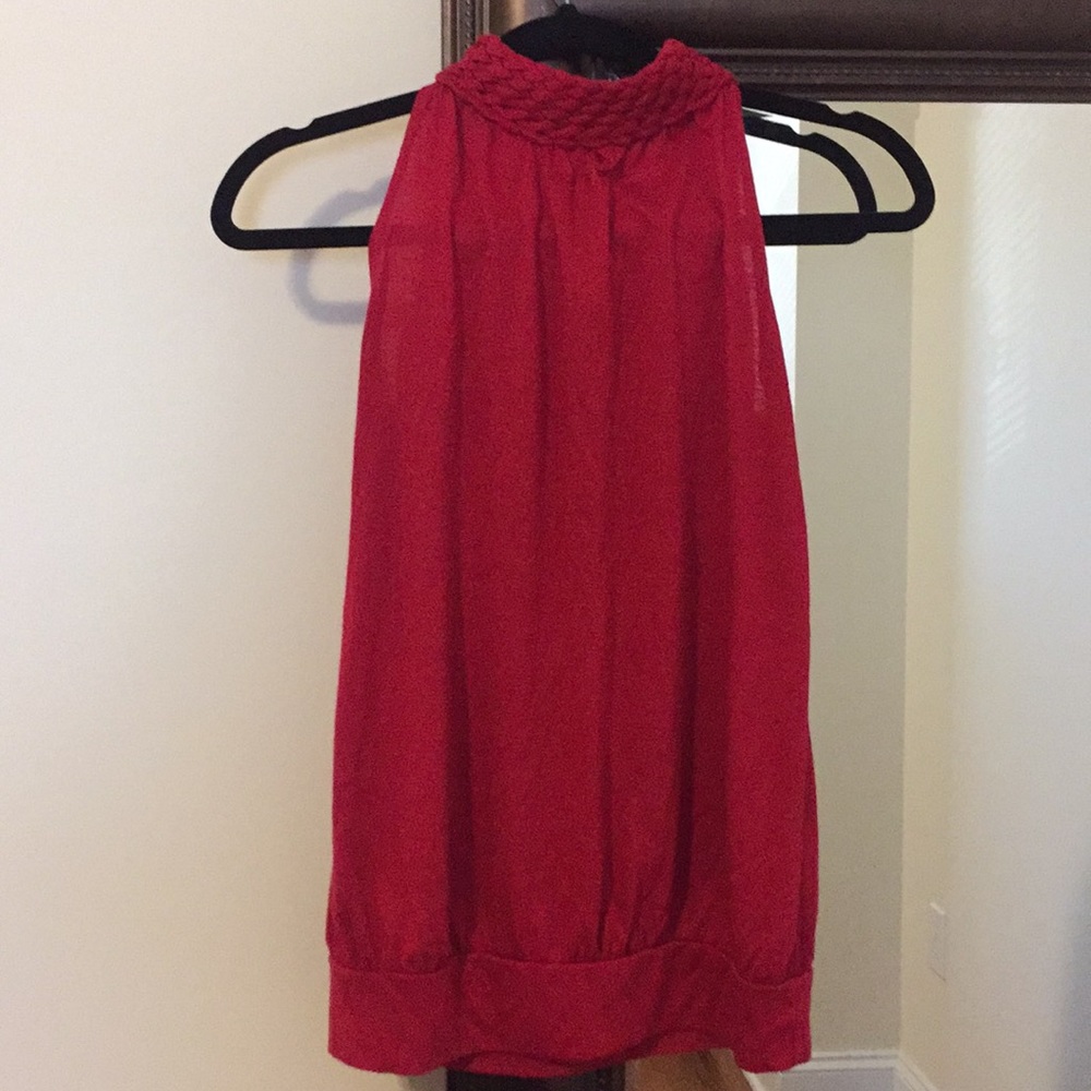 Red Dressy Sleeveless Top (ties in the back)